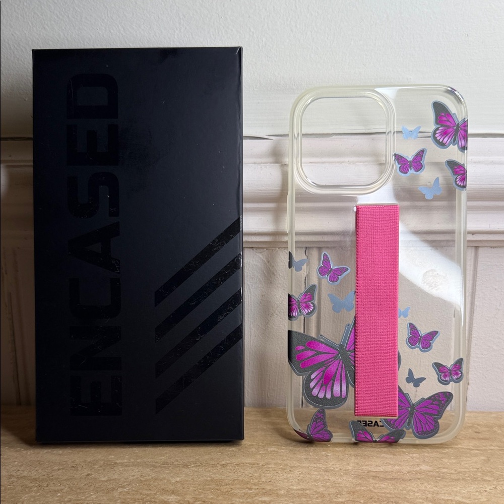 Clear and Pink Butterfly Phone Case